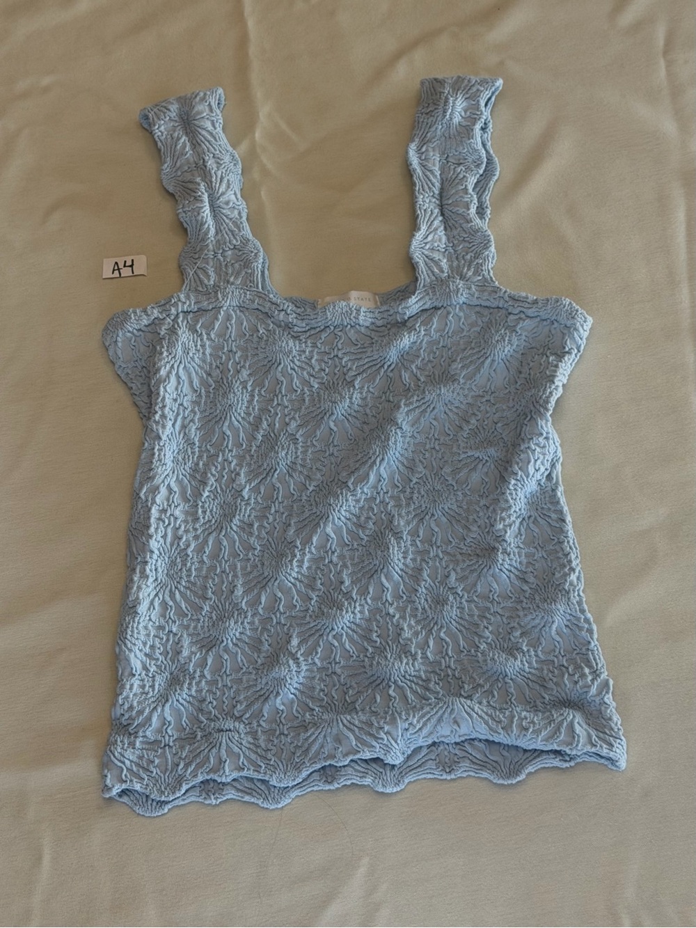 altered state Light Blue Crinkle Tank Top